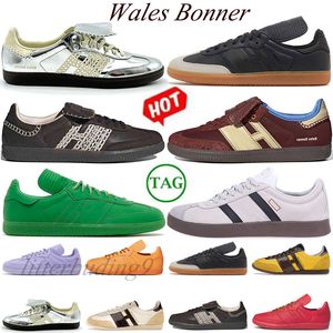 Nya Wales Bonner Casual Shoes Sambs Designer inomhus kvinnor män vegan grädde brun rosa lila kärna svart promenader tränare sneakers