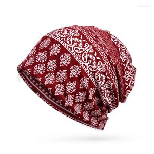 Berretti berretti unisex berretto Cappello sciarpa 2in1 elastico elastico cotone a cappello da viaggio da viaggio per tutta la stagione per tutta la stagione
