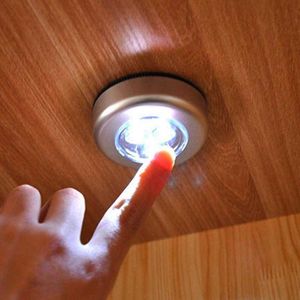 Lights 3 LED Battery Powered Wireless Night Light Stick Tap Touch Push Security Closet Kitchen Wall Lamp Bedside Stair Cabinet AA230426