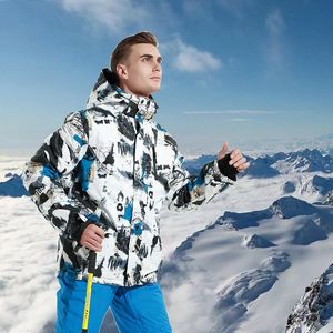 Ternos de esqui à prova d'água snowboard homem casacos de esqui montanha esporte homens jaqueta de neve quente inverno masculino outerwear à prova de vento ciclismo roupas de treino 231127