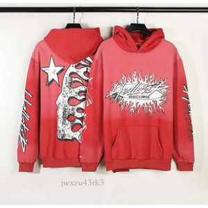 Hellstar Vintage Hoodies för män Kvinnors tröjor Hooded Red Flame Designer Hoodie Lång ärmrock 9751 8821