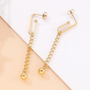 Dangle Earrings Stainless Steel Round Bead Drop For Women Fashion Gold Silver Color Jewelry Accessories