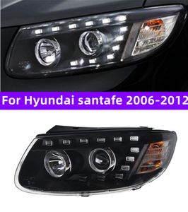 Bilstyling för Hyundai Santafe LED-strålkastare 2006-2012 Bi Xenon Lens High Low Beam Parking Fog Lamp