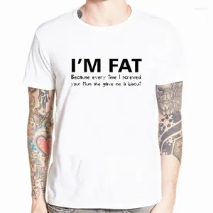 Herren T-Shirts Ich bin fett, weil Shirt – Funny Your Mother Offensive Banter Joke Keks Top Mode Modal Kurzarm Geschenk T-Shirt