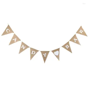 Party Decoration Candy Bar Burrap Triangle Hanging Banner Wedding Christmas Diy Decorations Garden Flag Garland Bunting Sign