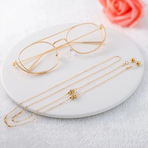 Eyeglasses chains Retro lolita 14k GF sunglasses chain gold color eyeglasses neck chain with silicone good loop 231127