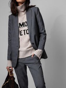 Blazer Women Coat 2022 Spring e Autunno Nuovo colore solido sottile Single a vento a vino a maniche lunghe a maniche lunghe giacca da donna grigio sciolto