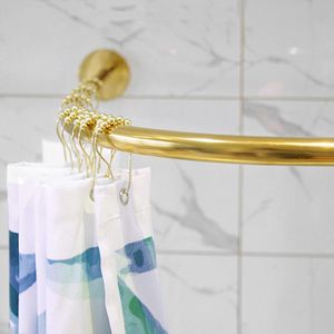 Polacy ze stali nierdzewnej 120165 cm Regulowane luksusowe złote zakrzywione zasłony prysznic pręt punchfree kubki ssą