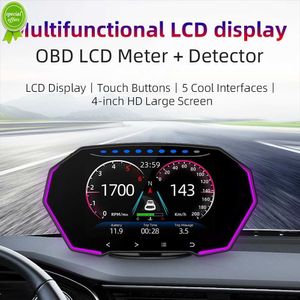 2022 Ny HUD Head Up Display Dual System OBD2 GPS Speedometer Alarm Digital Gauge 4-tums LCD-pekskärm Biltillbehör F11