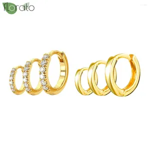 Brincos de argola 925 prata esterlina agulha minimalista 6/10/12mm ouro para mulheres moda pequena cartilagem punção jóias