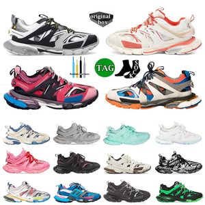 Otantik OG Marka Track Runner Causal Shoes Tasarımcı Tess.S. Gomma Deri Üçlü Black Beyaz Pembe Muliti Paris Erkekler Kadın Balensgcais Platform Platform Spor ayakkabıları