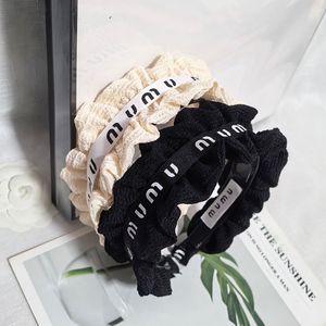 Black And White Lace Luxury Headband Artistic Style Girl Hair Band Spring Summer New Gift Headwear Designer Brand Elegant And Fashionable Hair Band