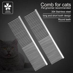 Grooming Comb for cats removes hair round teeth don"t hurt skin Cat supplies comb to float pet pocket carry straight comb cat beauty comb