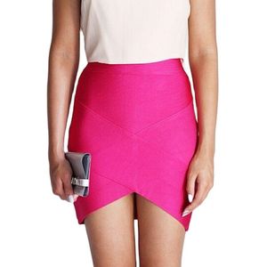 Rock Pink Großhandel billig hohe Taille gute elastische 2020 neue Mode sexy Mädchen Party Bleistift Käfig Mini Verband figurbetonter Rock