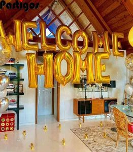 100PCpackage 1set 16inch Rose Gold Welcome Home Letter Foil Balloons Welcome Back to Home Event Party Supliers Inflável Air Bal39876280