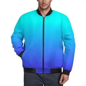 Jaquetas Masculinas Imprimir Outono Neon Azul Vintage Casacos Casuais Homens À Prova D 'Água Clássico Windbreakers Impresso Jaqueta Oversized