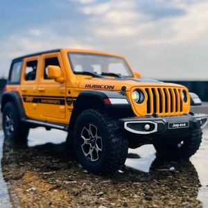Diecast Model Cars Diecast 1 24 Alloy Model Car Miniature Jeep Wrangler Rubicon for Children Collectible Gifts Metal Vehicle Off-Road Boys Hot Toys