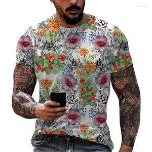 Herren T-Shirts Sommer Blume Floral Pflanze 3D-Druck T-Shirt Männer Mode Kurzarm Übergroße Harajuku Streetwear Jungen Kinder T-Shirts Tops