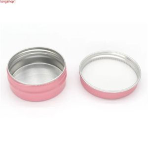 All-match 100pcs 15g Aluminum Metal Pink Jars Professional Cosmetic Refillable Container Cream Jar Pot Bottle Makeup Cases Storage Boxgood quantity