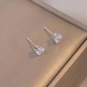 女性スタッドイヤリング新しいクラシック925スターリングシルバーミニピアスイヤリング3/4/5/6mm czジルコンイヤリング