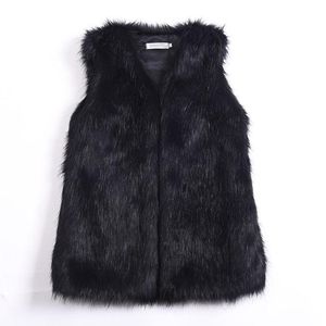 Fur Zadorin Moda Slim Mulheres Faux Fur Gilet Gilet Long Furry Sleeless Fur Jacket Casacos de peles baratos Casual Streetwear