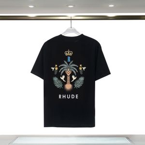 Rhudes skjorta sommar fashionabla mäns designers mode trender rhudes t-shirt herrar casual bröstbrev tröja avslappnade rhudes kort 8883