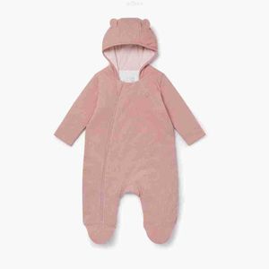 Kläder sätter anpassad design nyfödda babykläder naturligt tyg långa ärmar bambu romper blixtläder outwear vinter