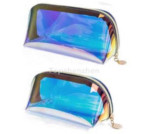 Bolsa de maquiagem holográfica à prova d'água, organizador de grande capacidade, bolsa cosmética iridescente, transparente, portátil, lápis com glitter c4816820