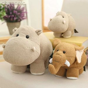 Stuffed Plush Animals 20cm Hippo Toy Cute Big Ear Elephant Doll Toys for Children Lifelike Home Desk Decor Birthday Gift Boy