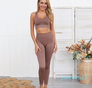 Yoga Outfits Women Sportswear PCS Sports Suit Seamless Set Workout Gym High Waist Running Leggings Tops Fitness Clothing