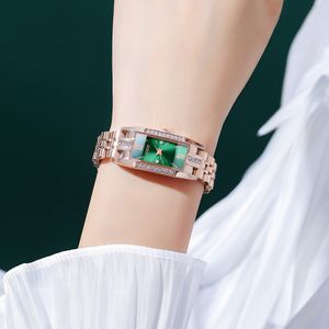女性ファッションウォッチ高品質のデザイナーQuartz-Battery Rectangle18mmステンレス鋼の時計