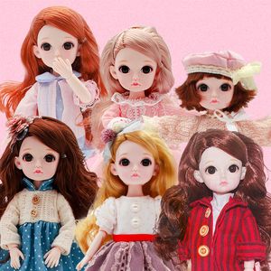 Dolls Garota fofa BJD Roupas de 30 cm de bola vestido de manuseio artesanal Remodeling Hairs Curly