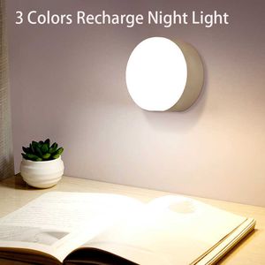 Interruttore tattile 3 luci a colori Lampada da notte a LED ricaricabile USB Luce di emergenza a regolazione continua per armadio per scale camera da letto HKD230628