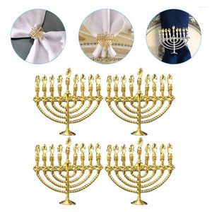 Bordduk 4 PCS Party Decor Menorah servetthållare Ring Jewish Serviette Buckle Buckles Handduk