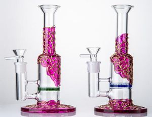 Heady Glass Bong 9 pollici Narghilè 14mm Femmina Jonit Pipa ad acqua A nido d'ape Perc Olio Dab Rig Accessori per fumatori Bong con imbuto Ciotola 5592497