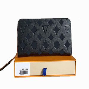 Fashion Designers Zippy WALLET Mens Womens leather Zipper Wallets Highs Quality Flowers Coin Purse Handbags Long Card Holder Origi278Z