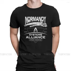 Мужские футболки Mass Effect Game SSV Normandy, мужская рубашка Ofertas, большой размер, футболка с круглым вырезом, хлопковая одежда в стиле Харадзюку