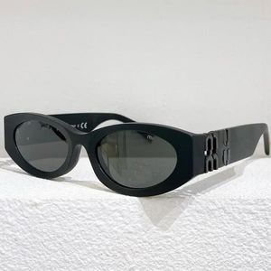 MIU 선글라스 여성의 동일한 타원형 타원형 프레임 안경 클래식 디자이너 안티 글 레이 UV400 프리미엄 플레이트 선글라스 M054 상자