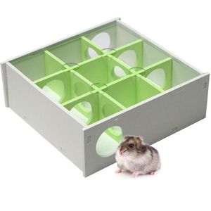 Tunnels Hamster House Maze 9 Chambers 10 Holes Tunnel Exploring Toys Clear Cover for Dwarf Hamster Mini Gerbils Small Mice