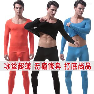 Racing Jackets Vanskoos Thin Transparent Ice Silk Underwear Set Unlimited Men'S Autumn Clothes And Pants Vs007Wtz