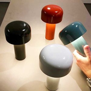 Portable Mushroom Table Lamp with USB Charging Port, Wireless Touch Control, Italian Design, Desktop Decoration, Bedroom Night Light, Gift