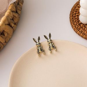 Stud Earrings Cute Antique Gold Color Alloy Animal Earring For Women Piercing Korean Jewelry 2023 Brincos Christmas Gifts MS04