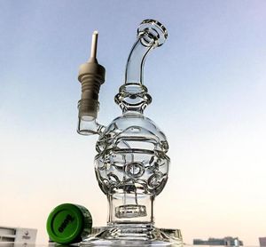 Faberge Egg Glass Bongs duschhuvud perc Vattenrör HIOFFER BONGS OLJE RIGS KLAR Färg Swiss Perc Recycler MFE0145927432