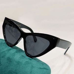 Солнцезащитные очки для кошачьего кошачьего кошачьего рамы 1294S Солнцезащитные очки бабочка рамки Shiny Black Acetate Rame Solid Grey с корпусом