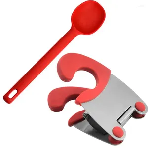 Spoons Rubber Clamp Efficient Mixing Bracket Easy To Pick Up Safe Cooking Accessories Dish Holder Multifunction Hook Clean