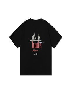 23ss primavera verão vela barco impressão camiseta corredor pintura europa skate masculino feminino casual eua tamanho tshirt3520769