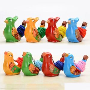 Nyhetsartiklar Creative Water Bird Whistle Ceramic Clay Birds Cartoon Children Gifts Animal Whistles Retro Ceramics Craft Home Decora Dhype