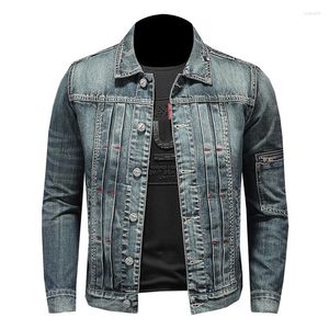 Giacche da uomo Giacca di jeans casual da corsa da moto da uomo Moda Jean Coat Primavera Autunno Outwear Cowboy Motorcycle