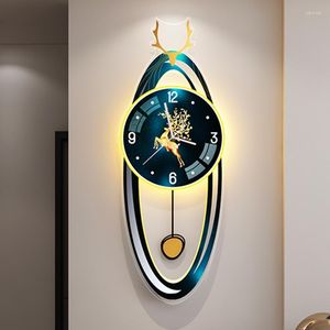 壁時計明るいビッグサイズ時計モダンラグジュアリーデザインペンドゥルムアートウォッチユニークな美的ホルロゲルーム飾る
