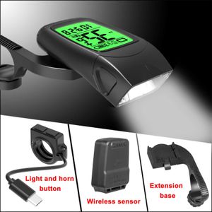 Bike Lights Bicycle Light /Computer /Horn combination USB Bike Flashlight LED Odometer Outdoor cycling assembly MTB accessories Accent lamp P230427